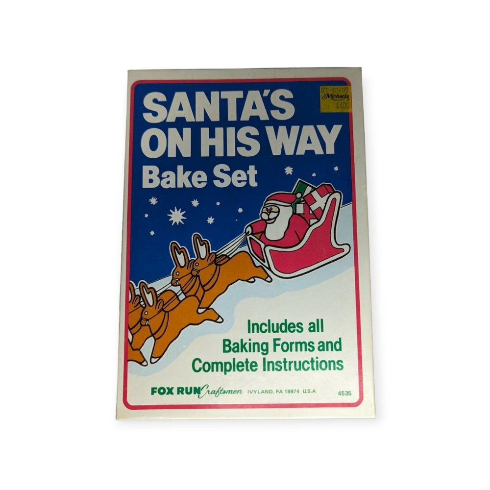 Vintage Fox Run Craftsmen Santa's On His Way Cookie Cutter Set NWT